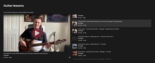 Embedded YouTube Playlists in the CG Guitar website
