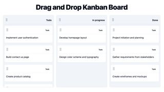 Demo application showing a kanban board